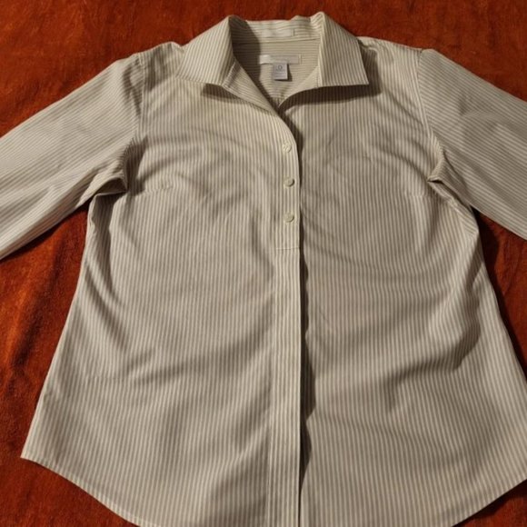Chico's pinstriped shirt, size 0 - Picture 3 of 8